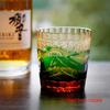 Incisione a Mano Giappone Monte Fuji Edo Kiriko Bicchiere da Whisky Cristallo Ambra Calici da Vino Tumbler da Whisky Bicchiere per Distillati Sake Tazza da Acqua