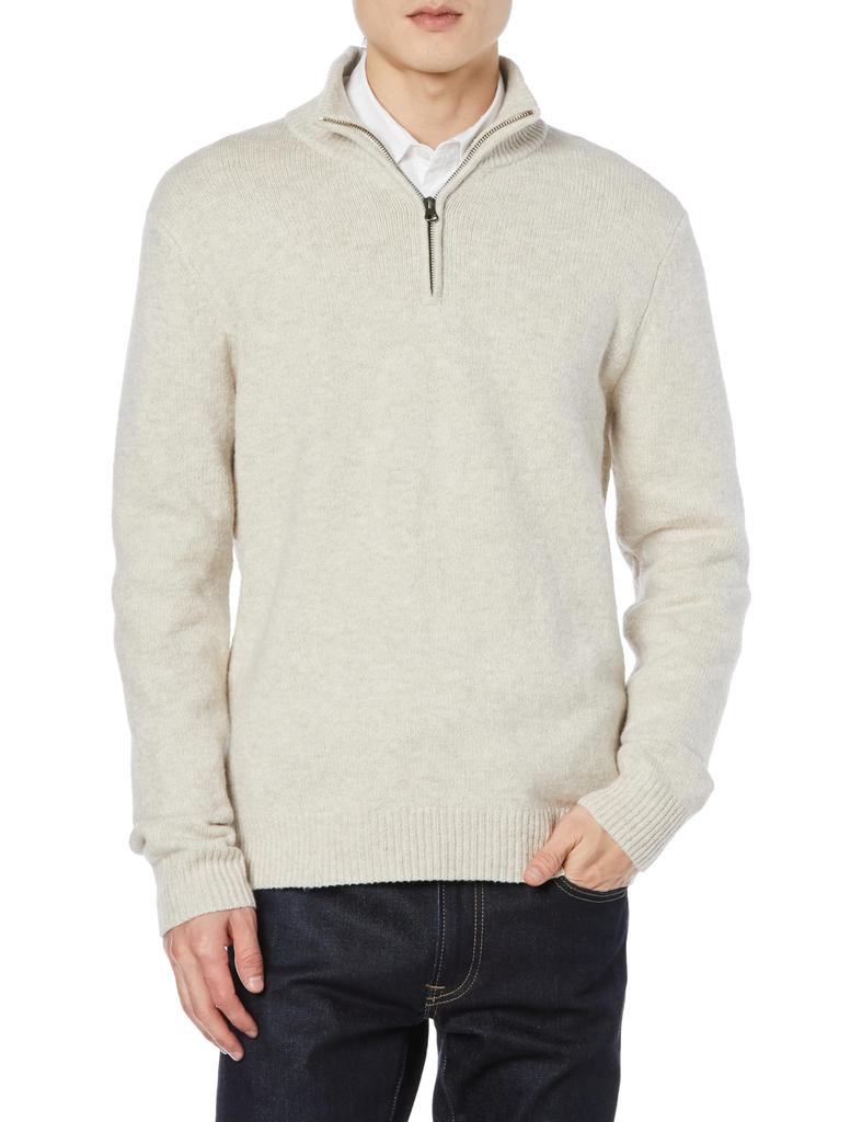Amazon Essentials Men's Quarter-Zip Soft Touch Long Sleeve Sweater, Off-White, Size XL
