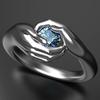 Romantic Love Hug Crystal Ring Creative Love Forever Couple Hands Hug Rings for Women Men Fashion Wedding Jewelry