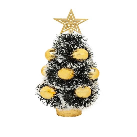 Christmas Tree with Decoration for Table Top Office Desk Small Artificial Xmas Tree with Star Topper Ornaments Props 1 Feet Items for Home