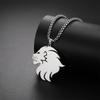 Punk Lion Head Pendant Necklace for Women Men Rock Hip Hop Animal Charms Choker Stainless Steel Box Chains Party Jewelry Gifts