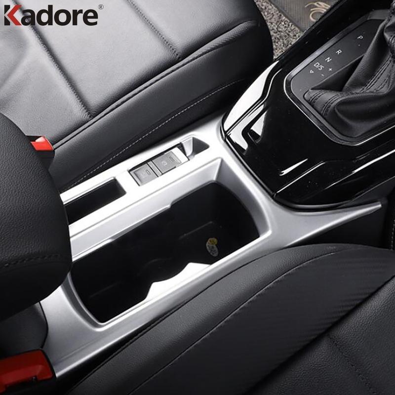 Car Center Console Water Cup Holder Frame Cover Trim For Volkswagen VW T-Roc TROC 2017-  2024 Matte Interior Accessories