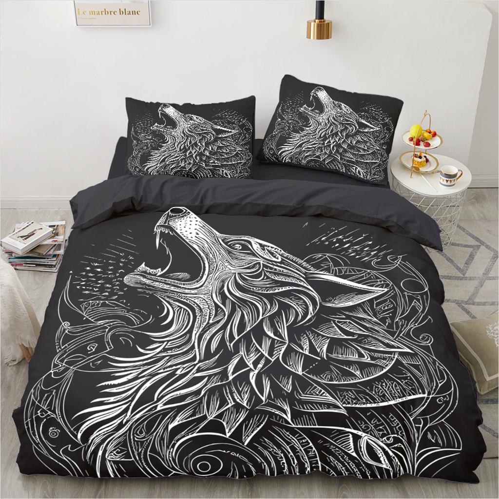 Skull Bedding Set Twin 140x200cm - Vintage Baroque Halloween Duvet Cover 2/3PCS, Luxury Skeleton Comforter cover,Gothic Bed Set