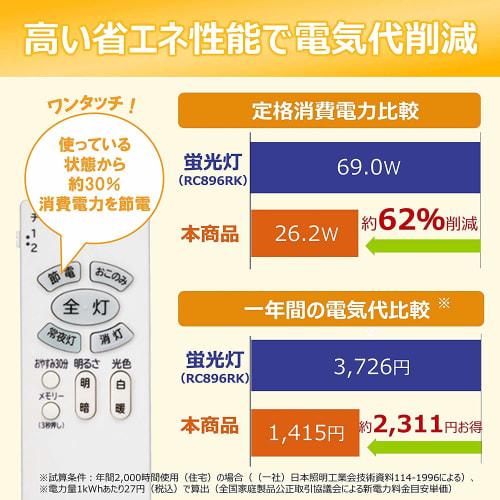 Hitachi LED-Decke [Einfaches Dimmen/Farbtonung] ~6 Tatami Zum Ersetzen von Leuchtstofflampen. Verteilt das Licht und erhellt den Raum Tageslichtfarbe