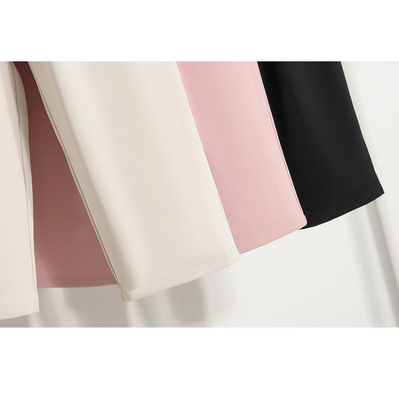 DIMANAF Übergröße Sommer Lange Hosen Damen Locker Elastischer Bund Freizeithosen Neu Einfarbig Hosen