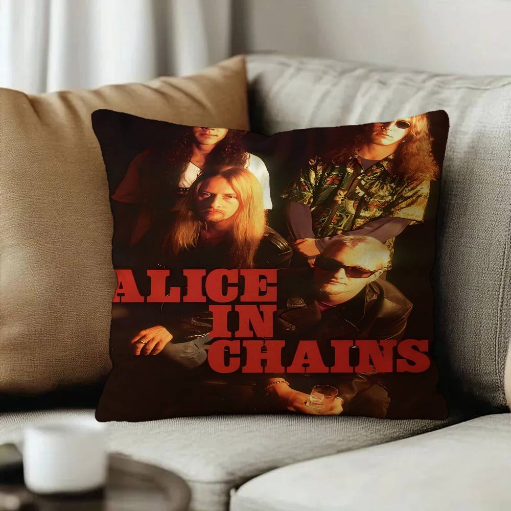 AAlice in Chains Band Cushion Cover Car Throw Pillow Case For Sofa Car Christmas Gift xcm xcm