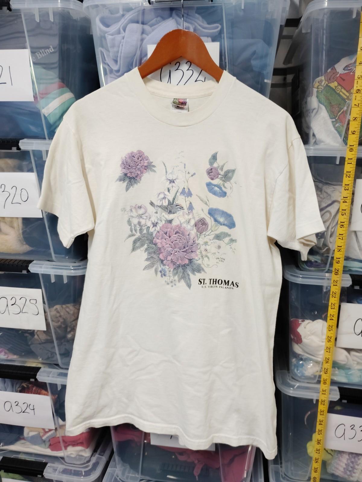 Vtg St Thomas Is Virgin Islands Cottage Size L Fair Miscolored Worn A43 Unisex T-Shirt L