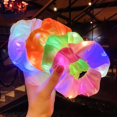 8 Pezzi Elastico per Capelli LED Festa Controllo a un Pulsante Effetto Luce 8 Colori 3