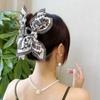Elegant Cashew Flower Bowknot Hair Claw Clip for Women Accessories Large Punk Jaw Clamps Hairgrip Headdress for Casual