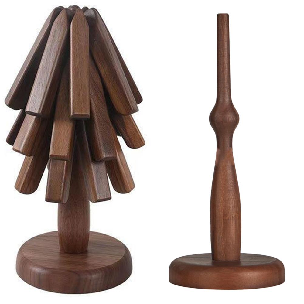 Tree Design Stand Wooden Trivets Non-Slip Decorative Anti Scald Heat Resistant Table Mat Wood Table Mat for Teapot Hot Pots