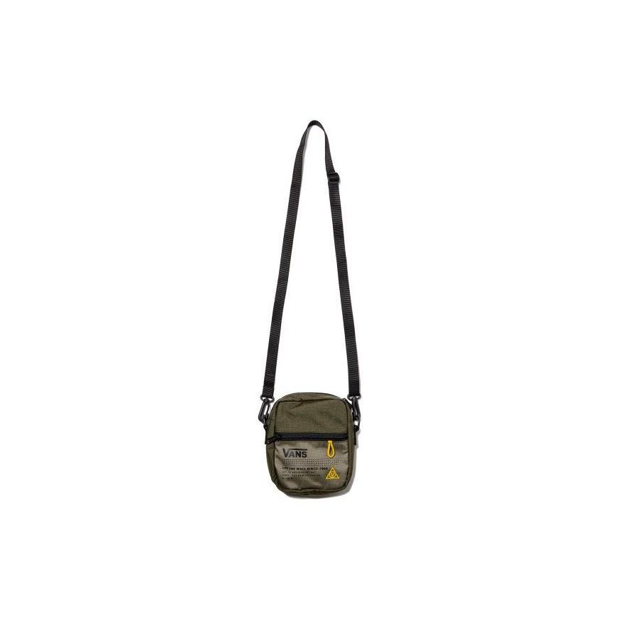 Vans Workwear Letter Logo Zipper Polyester Shoulder Crossbody Bag Unisex bags Green VN0A3I5SZIP1