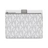 Michael Kors Greenwich Metal Logo Plaque Tri-Fold Coated Canvas Wallet Medium Women's Optical White