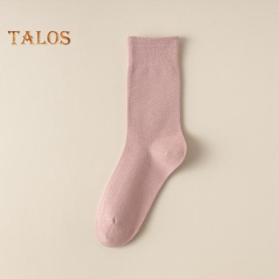 1 pár dámských ponožek střední trubice bez zápachu retro jednobarevné vysoká elasticita protiskluzová prodyšná měkká absorbce potu sportovní bavlněné ponožky proti smršťování