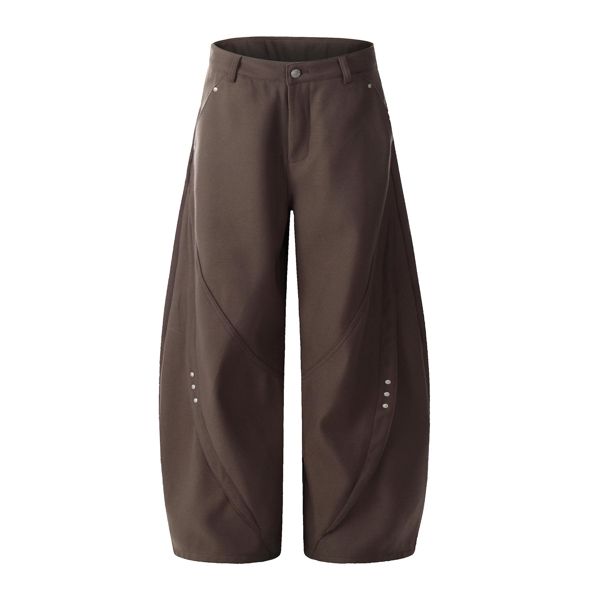 Trendy brand American retro personalized cutting scimitar pants loose drape feeling wide leg casual pants men S