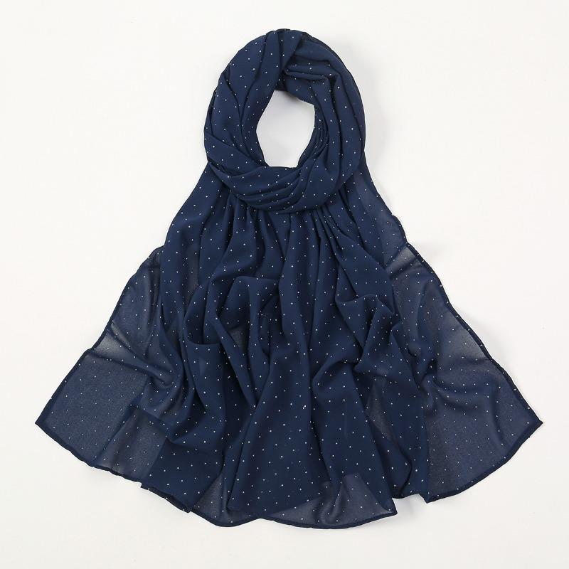 Pearl chiffon gypsy star hot diamond long towel women's headscarf popular monochrome ethnic headscarf