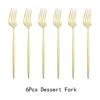 6pcs/Set Black Gold Dessert Fork Set Mirror Stainless Steel Colorful Fork Set Tableware Cutlery Set Home Party Kitchen Tableware