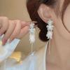 French Style Tassel Flower Earrings For Women Elegant Exaggerated Ribbon Drop Dangle Earrings Fashion Party Ear Jewelry Gifts