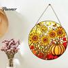 Rhinestone Wall Decor DIY Door Sign Kit, Halloween Pumpkin Flower Animal Pattern Office Art Kit Sign, Handmade Hanging Decoration Bedroom