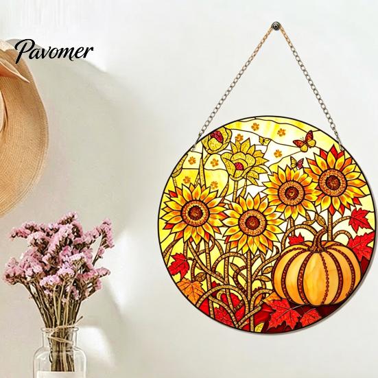 Rhinestone Wall Decor DIY Door Sign Kit, Halloween Pumpkin Flower Animal Pattern Office Art Kit Sign, Handmade Hanging Decoration Bedroom