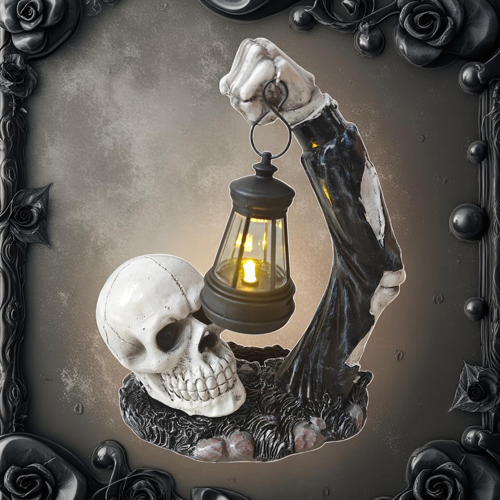 JYL TS/177,Halloween Garden Skeleton Zombie Lantern Stake Witch Bat Pumpkin Spider Ghost Figurine