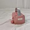 Original Silver Powder Color Matching Woven Pattern Pillow, New Hand Bag, Small Bag, Portable Cosmetic Bag, Storage Bag, Finishing Bag.