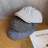 Minimally Striped Women Breathable Cotton Beret For Autumn And Use Winter
