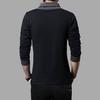 Modemärke Trend Slim Fit Långärmad T-shirt Herr Patchwork Krage T-shirt V-Hals Herr T-shirt Bomulls T-shirts