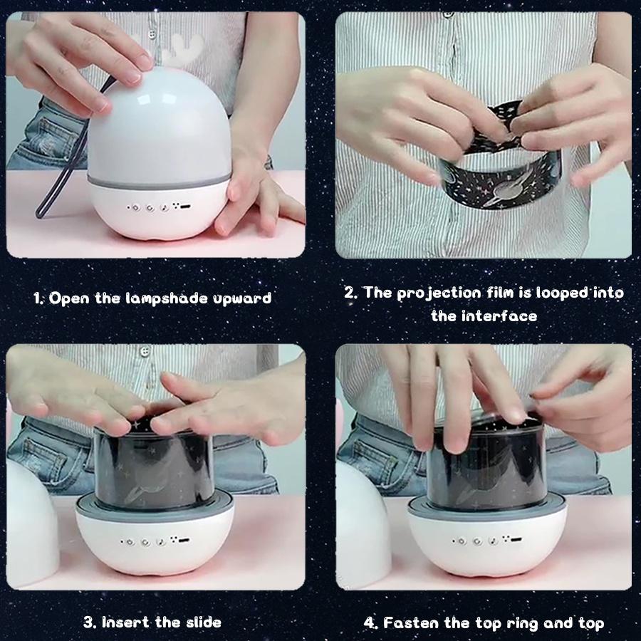 أضواء ليلية عيد الميلاد بلوتوث السماء المرصعة بالنجوم Led مصباح للمنزل غرفة العرض ديكور الأطفال هدية عيد ميلاد السنة الجديدة المزاج الخفيفة