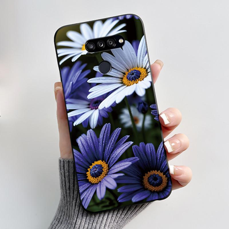 Soft Shockproof Phone Case For LG K50S Bumper Silicone Black Case New Design Viral Pattern Koi Shell Cute Colorful Cover