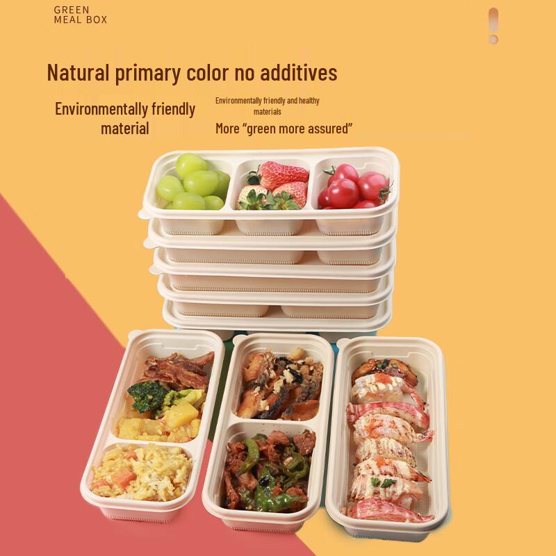 Xinyi 3-Compartment Biodegradable Corn Starch Takeaway Meal Boxes