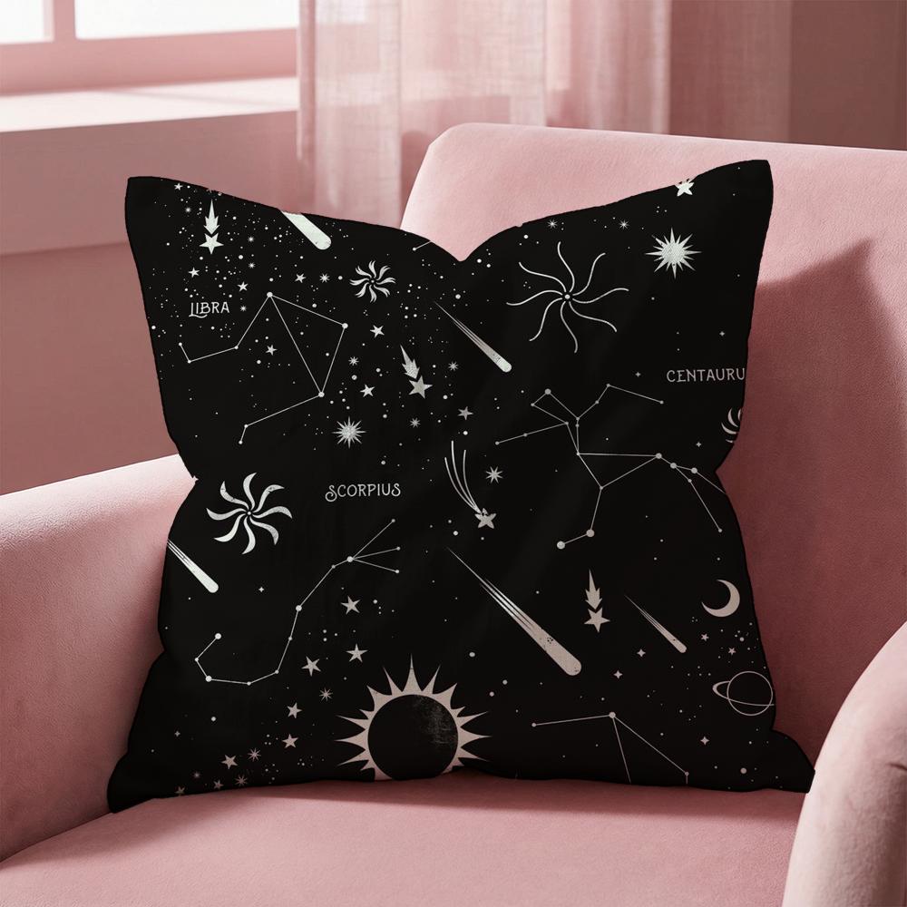 Constellation Pattern Cushion Cover MultiScene Pillow Cover for Home Car Reversible Soft Durable for Daily Use