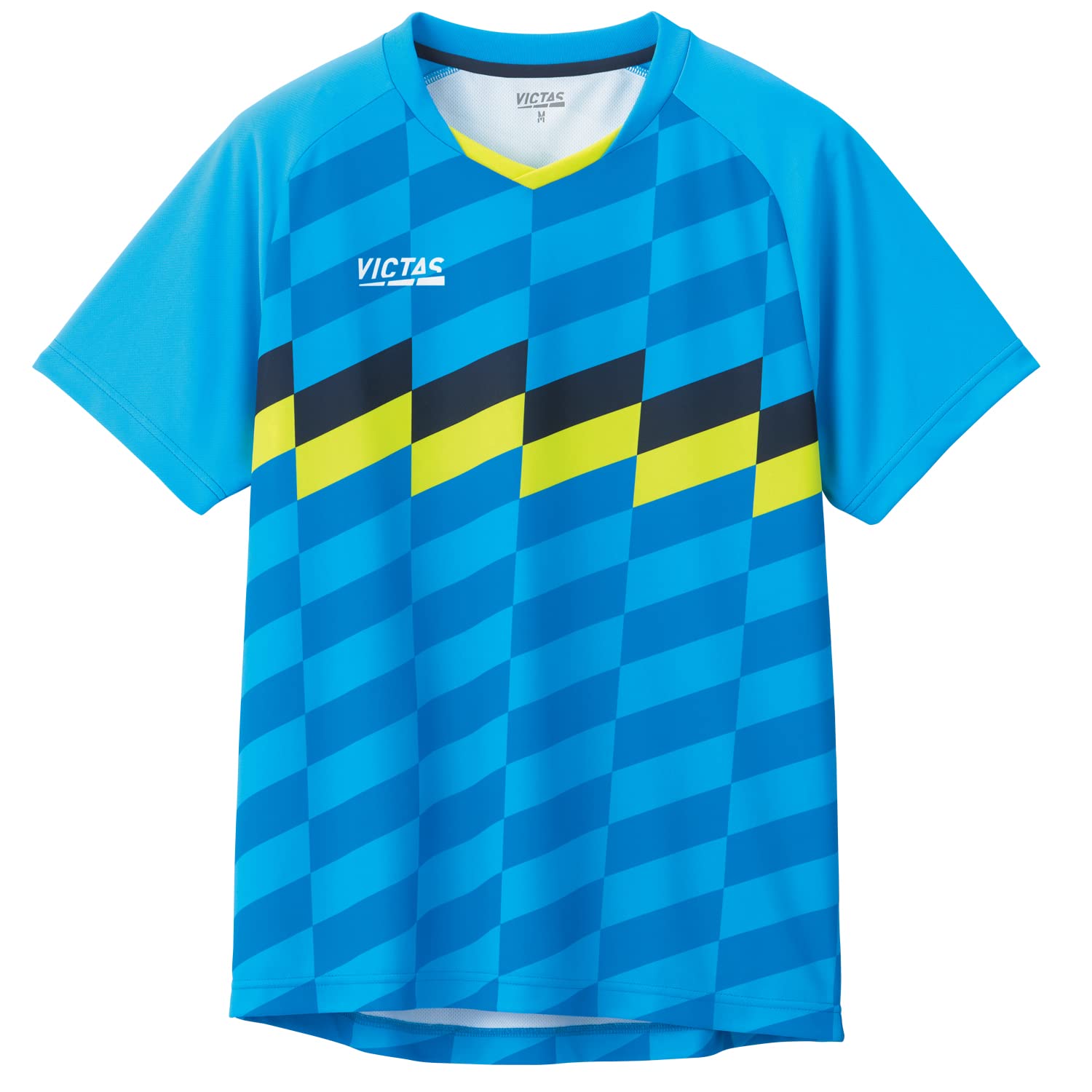 

Victorus Table Tennis Checkered Line Game Table Tennis Turquoise Size 612111 Shirt, Shirt, J.T.T.A (Japan Association) Approved, (5100), M,