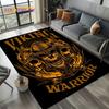 VIKAMA Vintage Runen Kriegsgott Muster Teppich Langlebig und Pflegeleicht Wohnzimmer Schlafzimmer Spielzimmer Teppich Heimdekoration