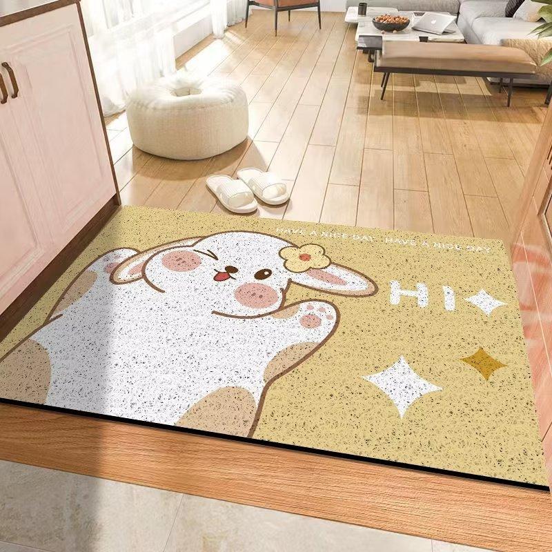 Cartoon Style Adorable Entry Door Mat Pvc Wire Ring Entrance Door Area Door Pad Can Be Cut and Scraped Dirt Mat Durable