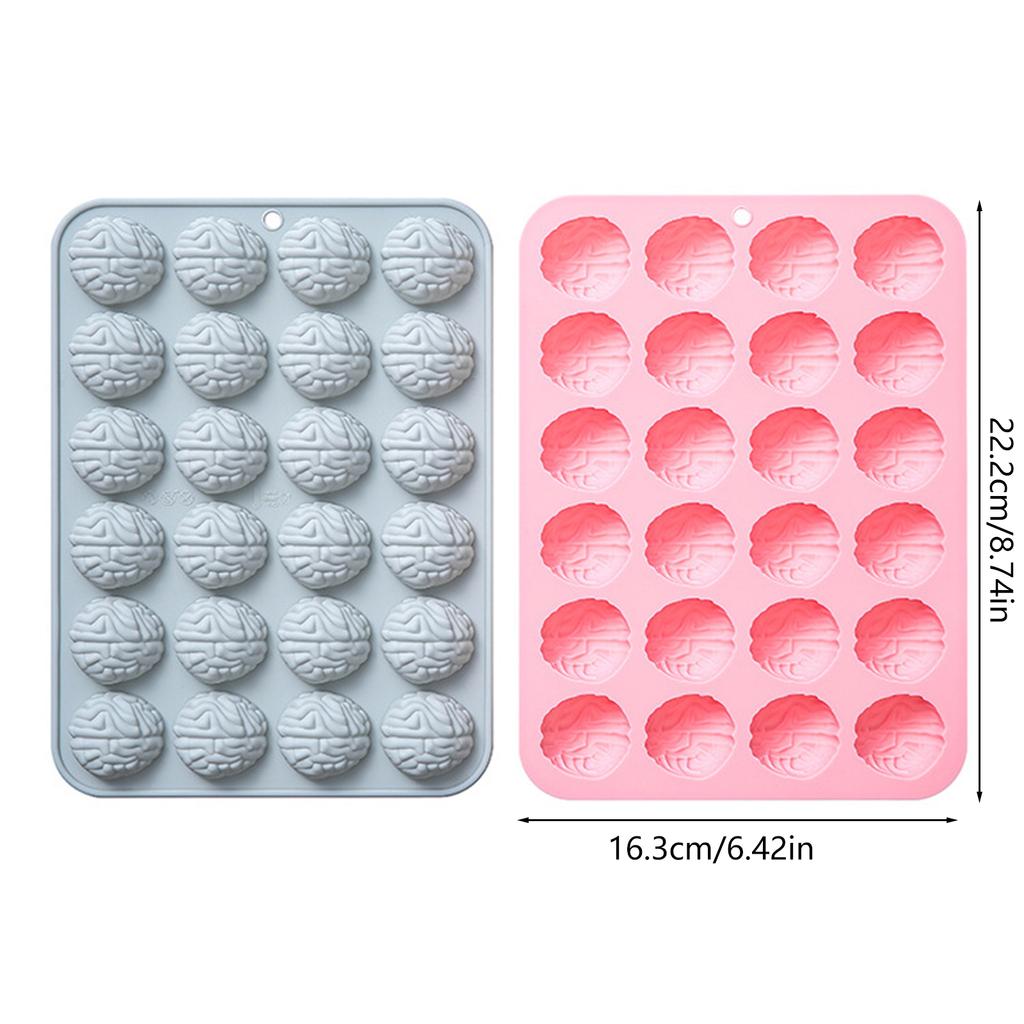 24Cavity Brains Shaped Silicone Molds Fondants Molds Pastries Bakings Decorating Tool Soap Molds Cake DIY Supplies