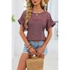 2026 Spring/Summer New Round Neck Lace Trim Loose Short Sleeve T-Shirt for Women
