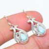Natural Republic Larimar Gemstone 925 Solid Sterling Silver Earring 1.25" k6e79