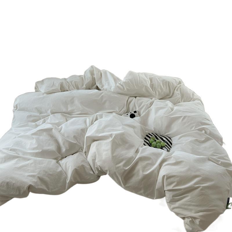 Class A Maternal And Infant Grade Ultra-Soft Double-Color Washed Cotton 4Pcs Set, Bed Sheet Quilt Cover, Student Dormitory 3Pcs Set, Bed Hat Factory