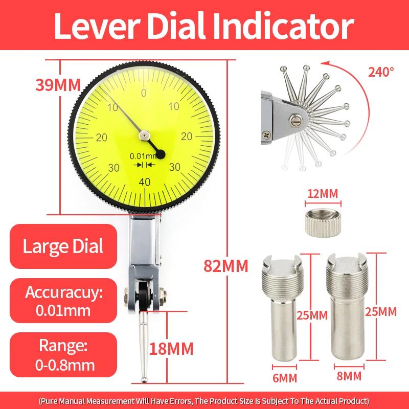 0-10mm Urviser Presisjons Time Type Indikator Måler Urskive Bor Målere Indikatorer Mikrometer Måleverktøy Komparator