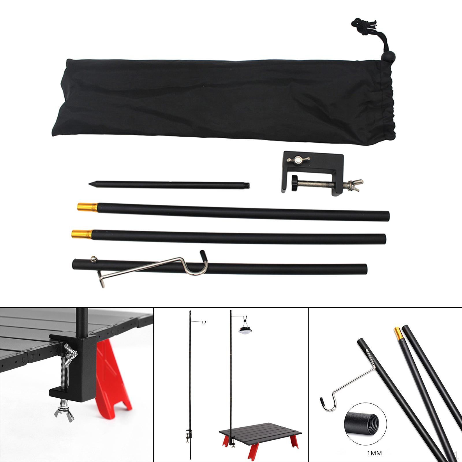 Camping Lamp Pole Camp Light Stand Bracket Detachable Hanger Hook Outdoor Post чёрный