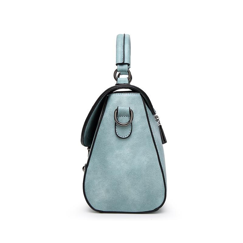 Spring and Summer New Matte Women's Bag Lock Retro Style Handbag Solid Color Versatile Single Shoulder Diagonal Span Small Bag