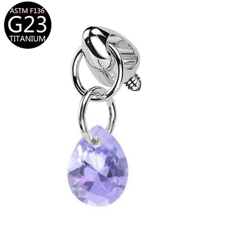 

Титановый сплав Пуля Головка Подвеска Капля воды G23 Титановый пирсинг для тела Ювелирные изделия Сделай сам Вертикальные серьги-гвоздики