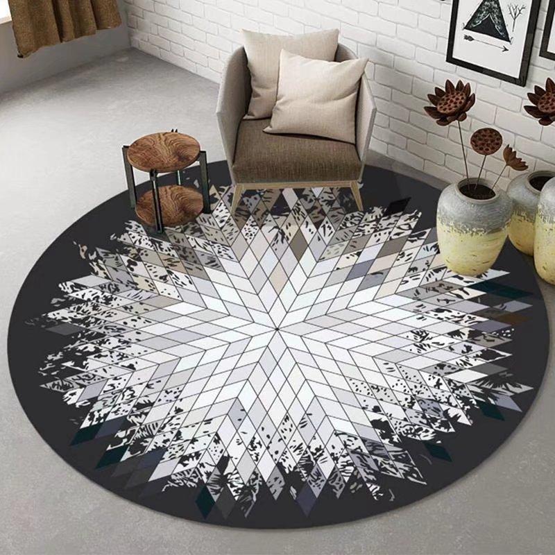 Abstract Art Round Rugs for Carpets Living Room Sofa Large Area Rug Ins Bedroom Decor Carpet Computer Chair Floor Mat Non-slip 60cmx60cm