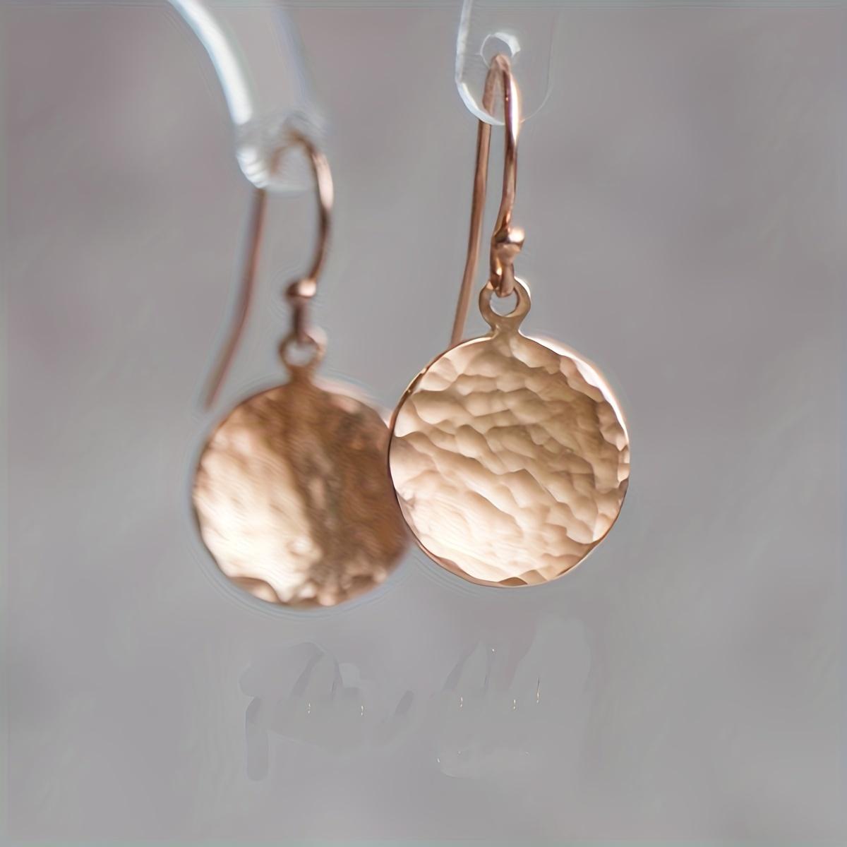 

1 Pair Minimalist Metal Concave Convex Disc Earrings for Women, Simple Geometric Circle Studs, Elegant Jewelry Gift золотий