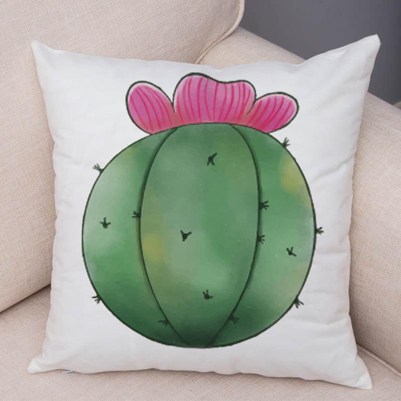 Sofa Zuhause Kissenbezug Aquarell Kaktus Dekorativer Druck Grüne Pflanze Kissen