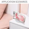 Digital Alarm Clock Large Display LED Mirror Electronic Clocks with Snooze Dual USB Ports 3 Adjustable Brightness Home