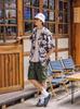CHANGE WELL 2023SS Fashion Summer Panda Print Print Casual Short Sleeve Aloha Shirt Men's Open-Collar All-Over Loose-Fit (White, XL)