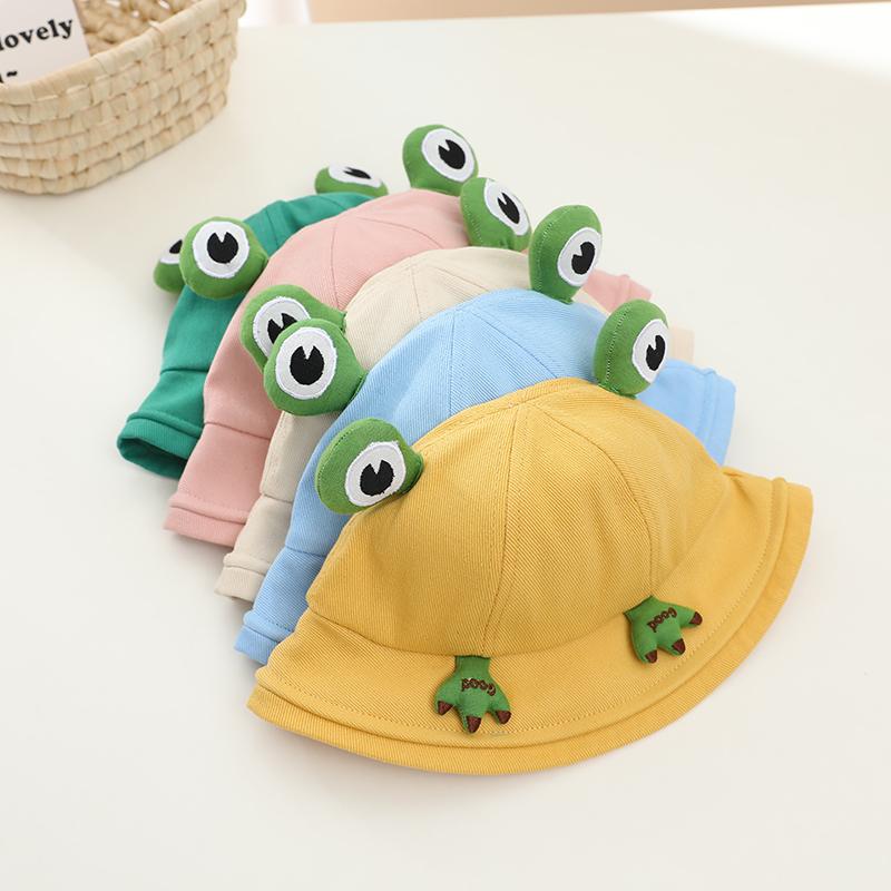 Cute Cartoon Frog Design Kids Bucket Hat Soft-brimmed Sun Screen