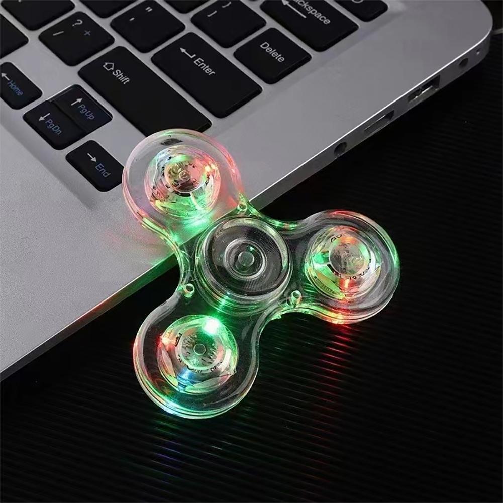 Crystal Luminous LED Light Fidget Spinner Hand Top Spinners Glow In Dark EDC Stress Relief Toys Kids Adult Anti Stress Fidget Toys