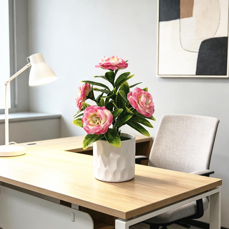 Romantic Rose Artificial Plant With Plastic Material For Wedding Decor And Photography Props